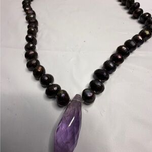 Maltese faux black pearl Necklace